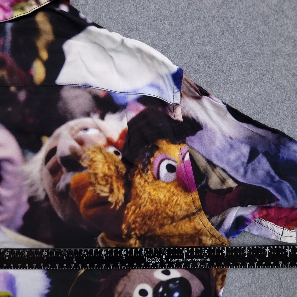 Disney Parks Shirt Mens M The Muppets All Over Print Camp Button Up AOP